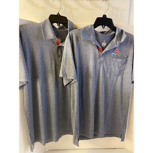 2 Dominoes pizza gear polo shirts work medium M lot
